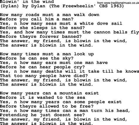 1. Knocking on Heaven's Door. 2. Blowin' in the Wind. 3. Mr. Tambourine Man. Translation of 'Blowin' in the Wind' by Bob Dylan (Robert Allen Zimmerman) from English to Hebrew.